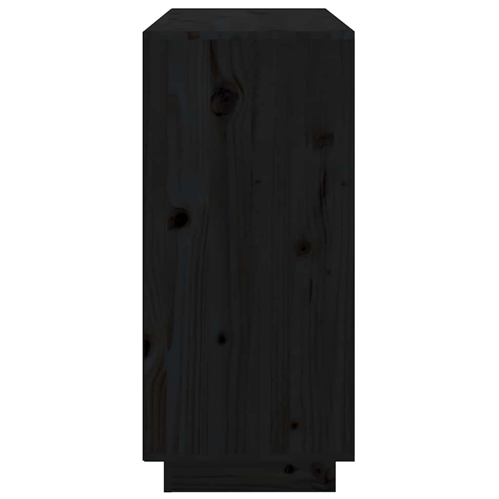 vidaXL Komoda, czarna, 111x34x75 cm, drewno sosnowe