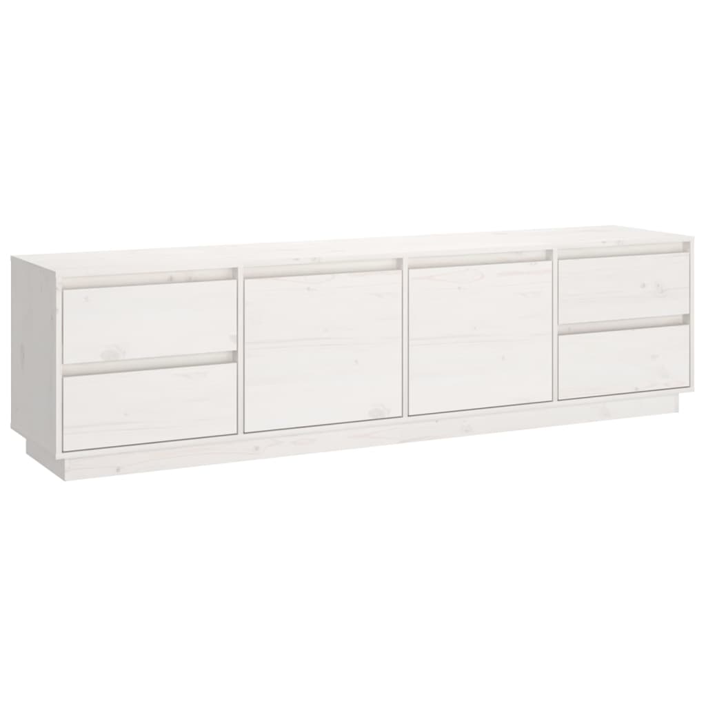 vidaXL Szafka pod telewizor, biała, 176x37x47,5cm, lite drewno sosnowe