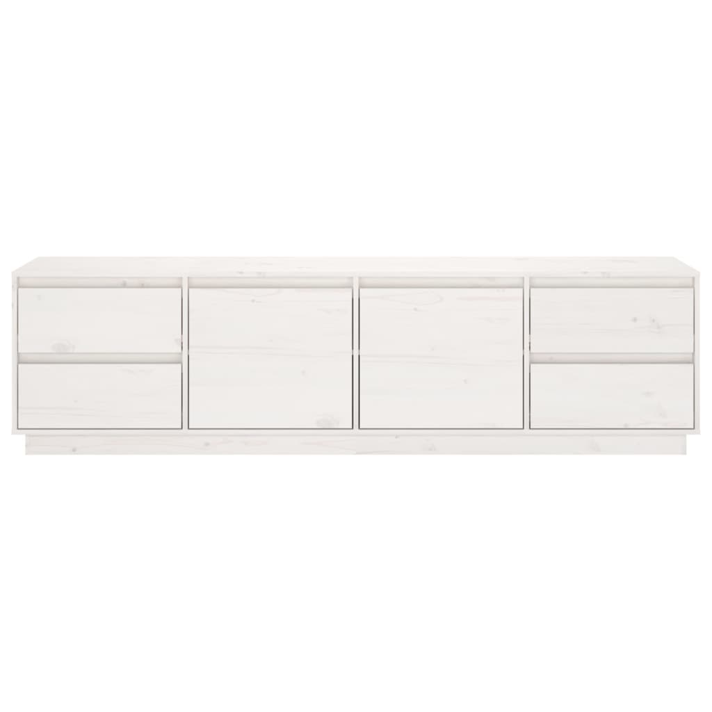 vidaXL Szafka pod telewizor, biała, 176x37x47,5cm, lite drewno sosnowe