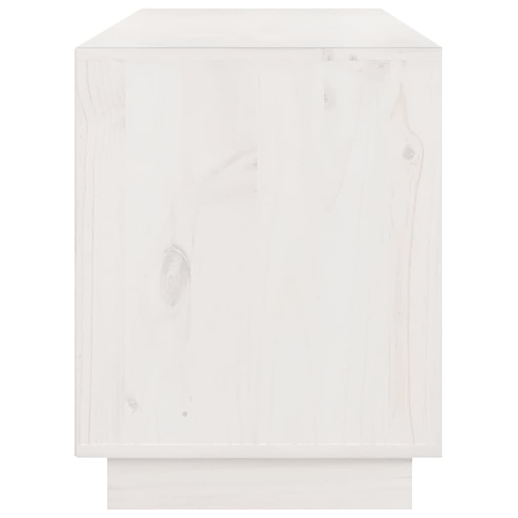 vidaXL Szafka pod telewizor, biała, 176x37x47,5cm, lite drewno sosnowe