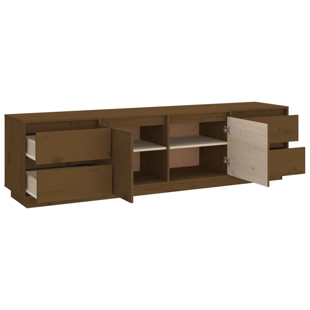 vidaXL Szafka pod TV, miodowy brąz, 176x37x47,5cm, lite drewno sosnowe