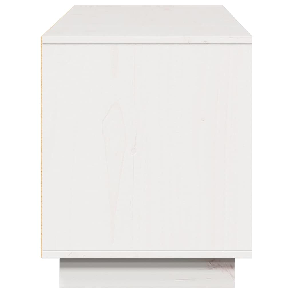vidaXL Szafka pod telewizor, biała, 156x37x45 cm, lite drewno sosnowe