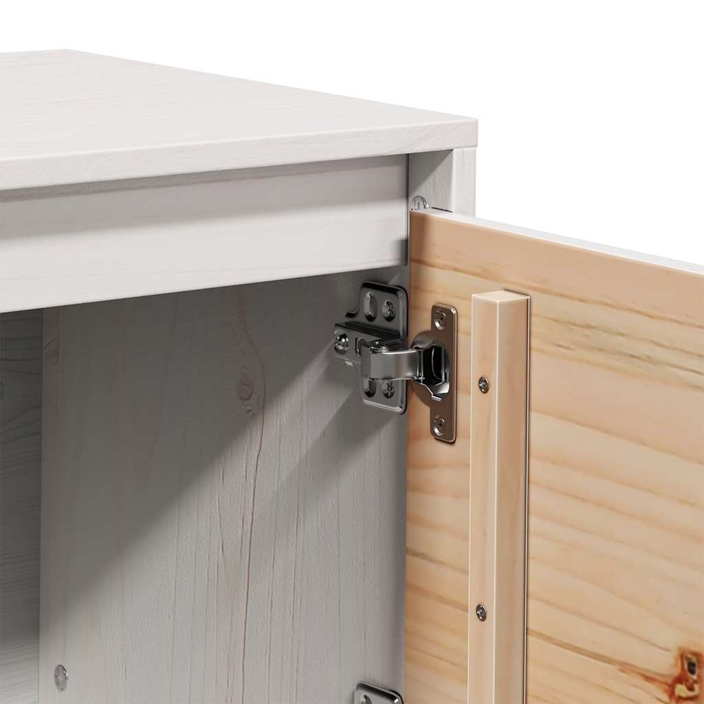 vidaXL Szafka pod telewizor, biała, 156x37x45 cm, lite drewno sosnowe