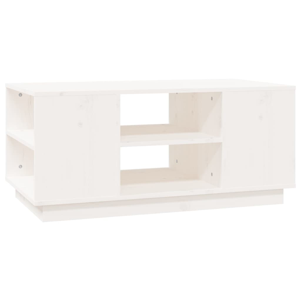 vidaXL Stolik kawowy, biały, 90x49x40,5 cm, lite drewno sosnowe