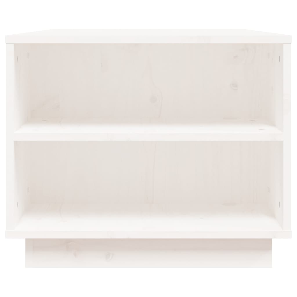 vidaXL Stolik kawowy, biały, 90x49x40,5 cm, lite drewno sosnowe