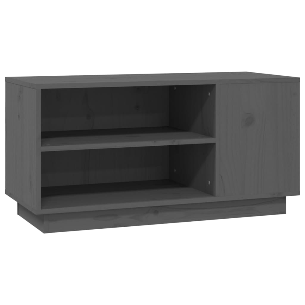 vidaXL Szafka pod telewizor, szara, 80x35x40,5 cm, lite drewno sosnowe