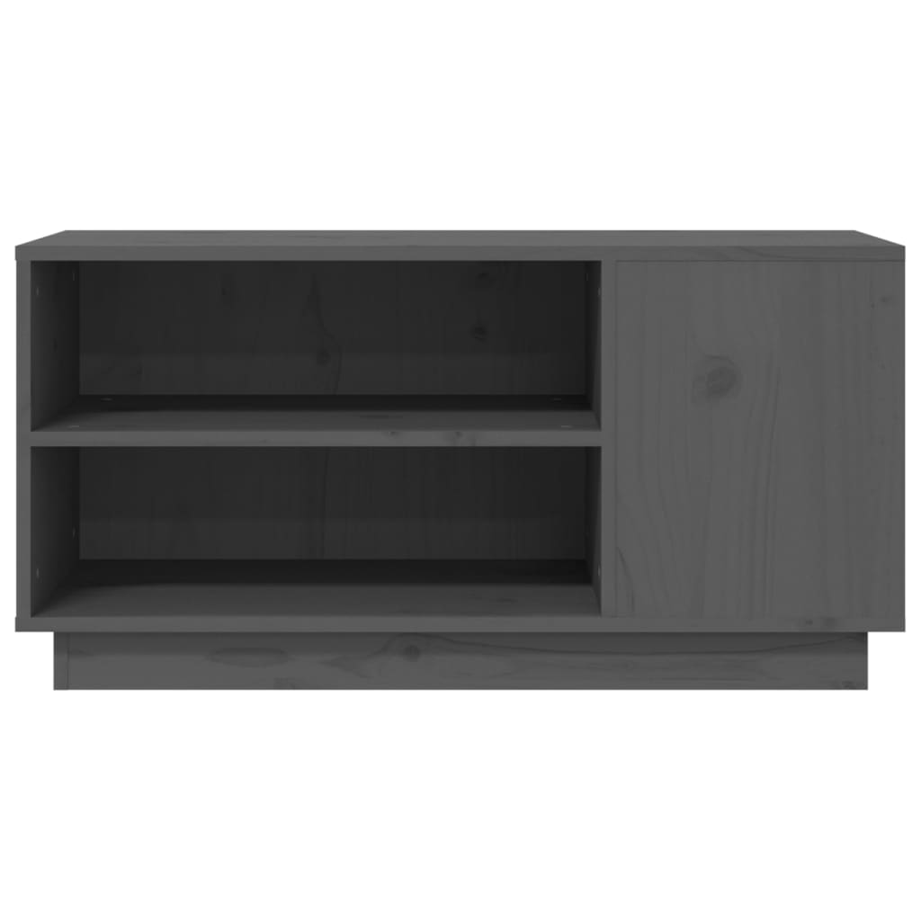 vidaXL Szafka pod telewizor, szara, 80x35x40,5 cm, lite drewno sosnowe