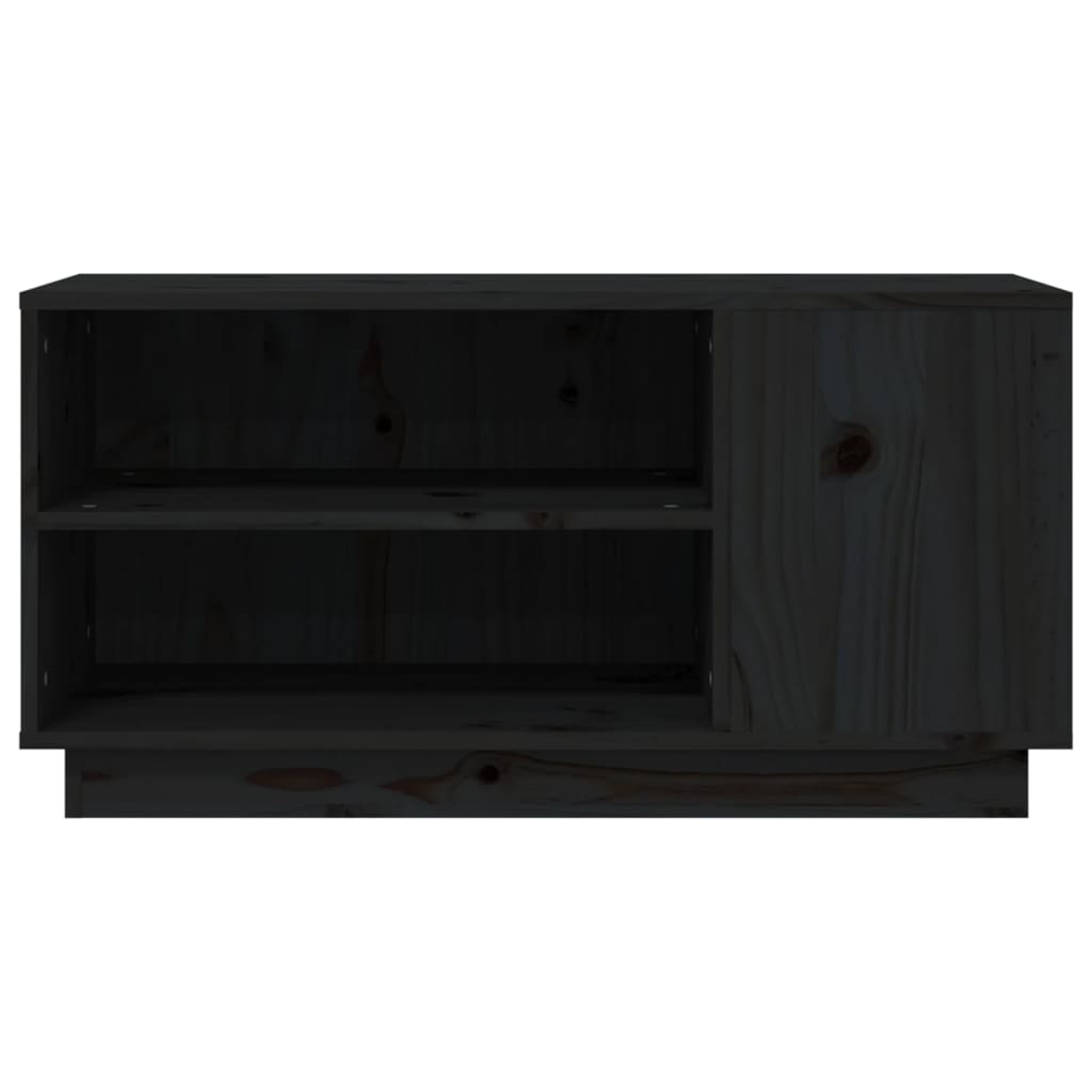 vidaXL Szafka pod TV, czarna, 80x35x40,5 cm, lite drewno sosnowe