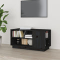 vidaXL Szafka pod TV, czarna, 80x35x40,5 cm, lite drewno sosnowe
