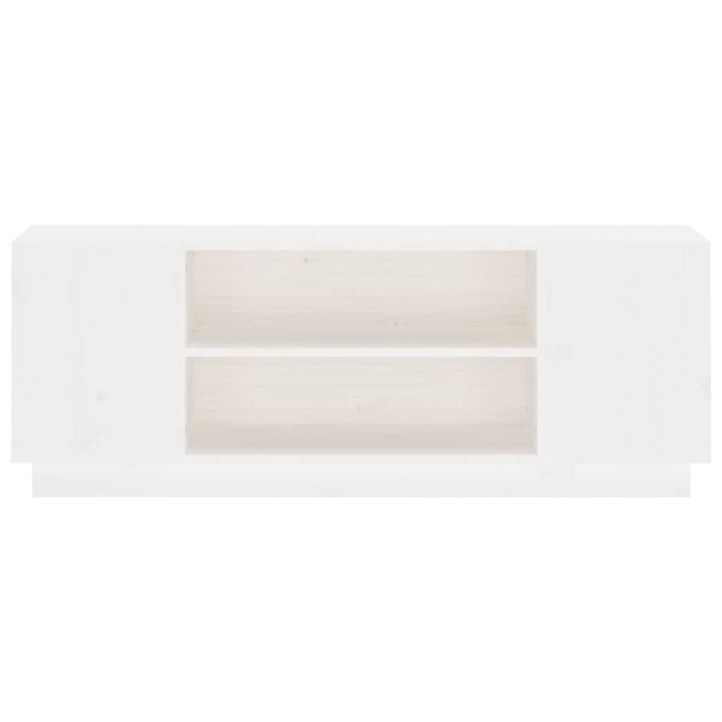 vidaXL Szafka pod telewizor, biała, 110x35x40,5cm, lite drewno sosnowe