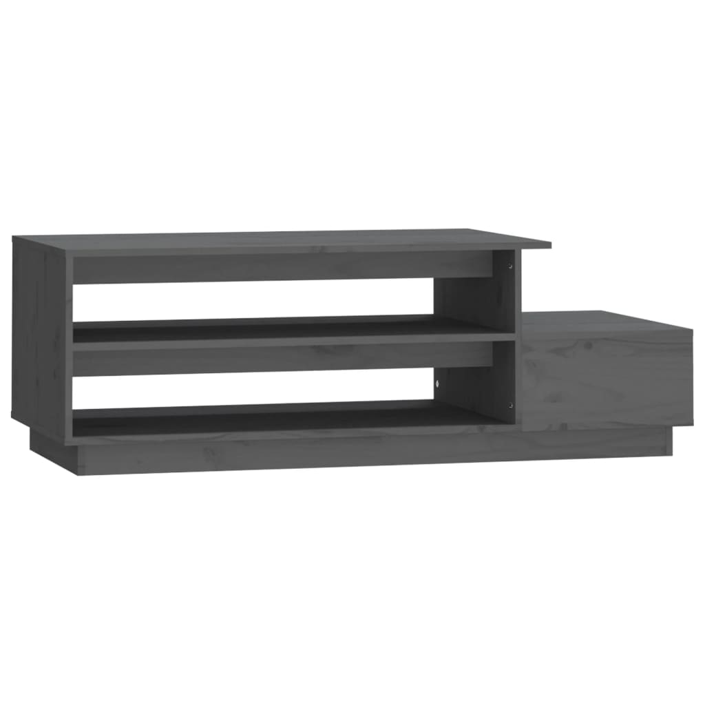 vidaXL Stolik kawowy, szary, 120x50x40,5 cm, lite drewno sosnowe