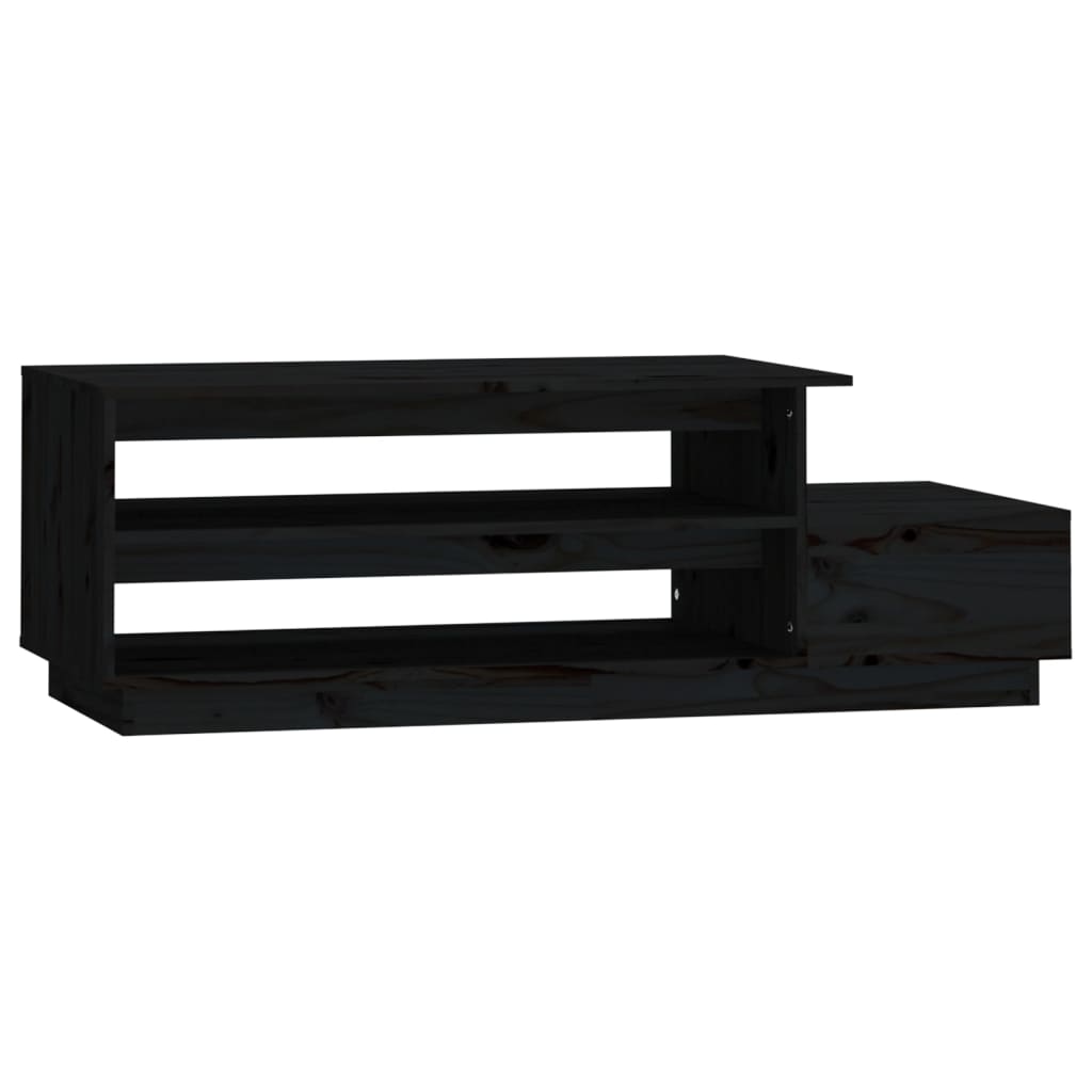 vidaXL Stolik kawowy, czarny, 120x50x40,5 cm, lite drewno sosnowe