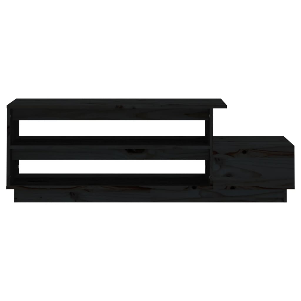 vidaXL Stolik kawowy, czarny, 120x50x40,5 cm, lite drewno sosnowe