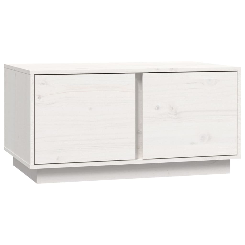 vidaXL Stolik kawowy, biały, 80x50x40 cm, lite drewno sosnowe