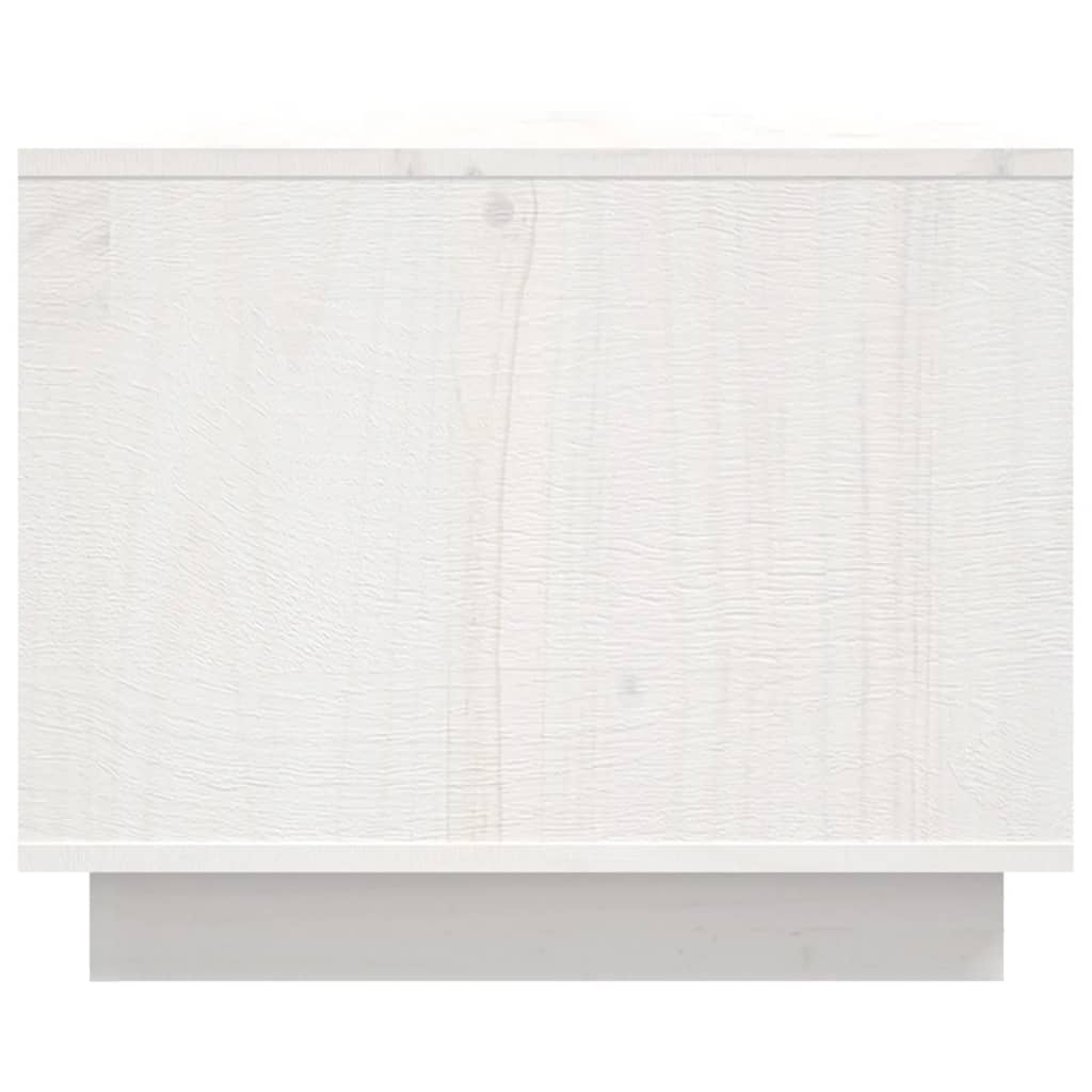 vidaXL Stolik kawowy, biały, 80x50x40 cm, lite drewno sosnowe