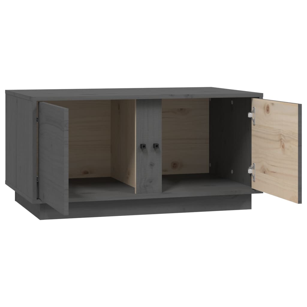 vidaXL Stolik kawowy, szary, 80x50x40 cm, lite drewno sosnowe