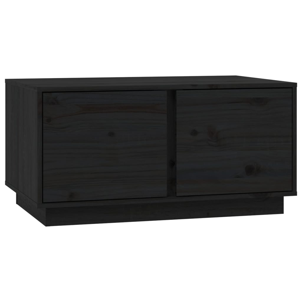vidaXL Stolik kawowy, czarny, 80x50x40 cm, lite drewno sosnowe