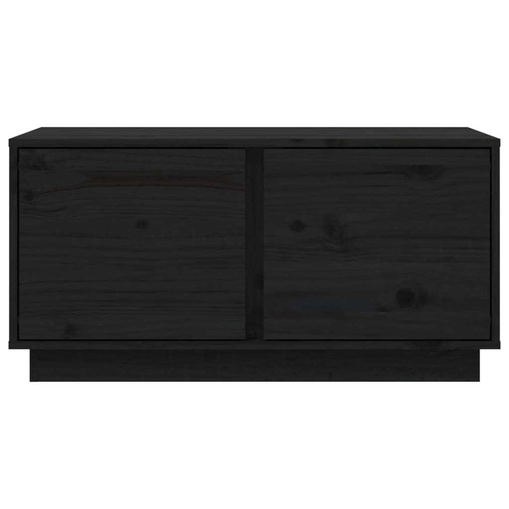 vidaXL Stolik kawowy, czarny, 80x50x40 cm, lite drewno sosnowe