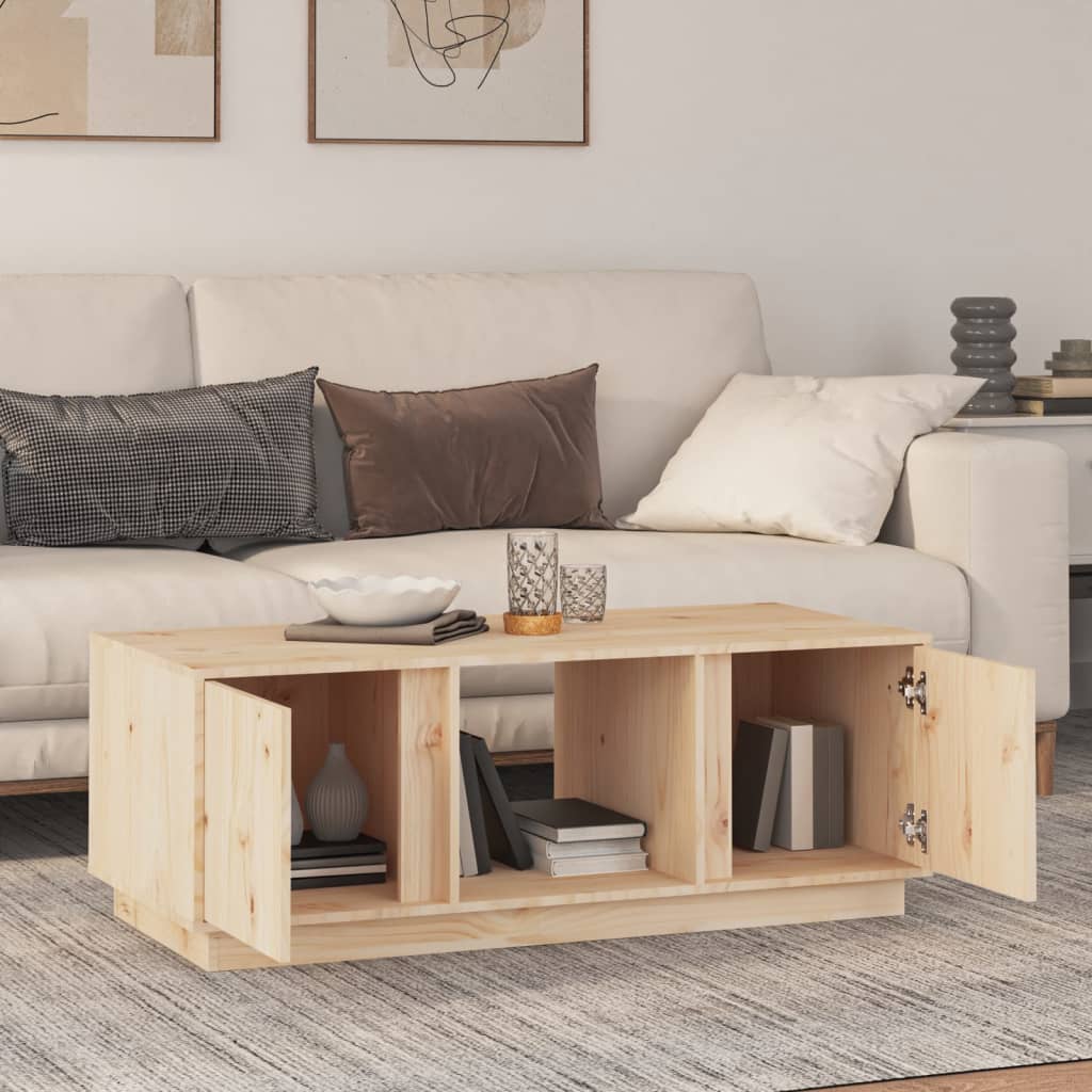 vidaXL Stolik kawowy, 110x50x40 cm, lite drewno sosnowe