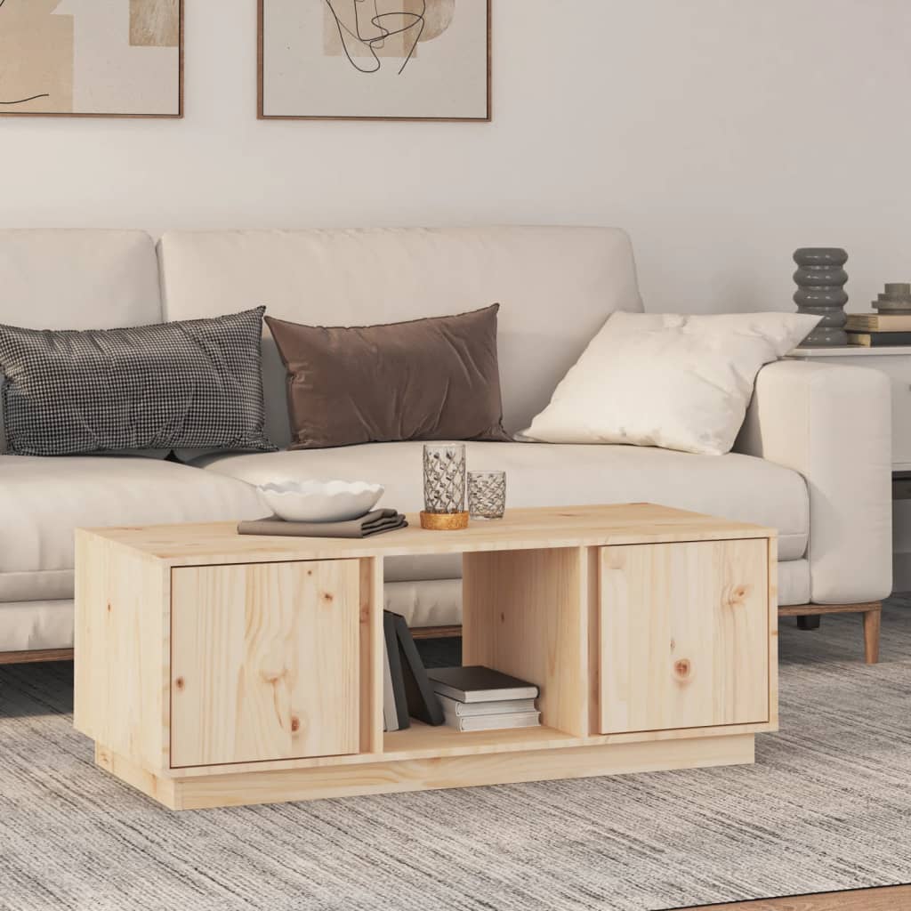 vidaXL Stolik kawowy, 110x50x40 cm, lite drewno sosnowe