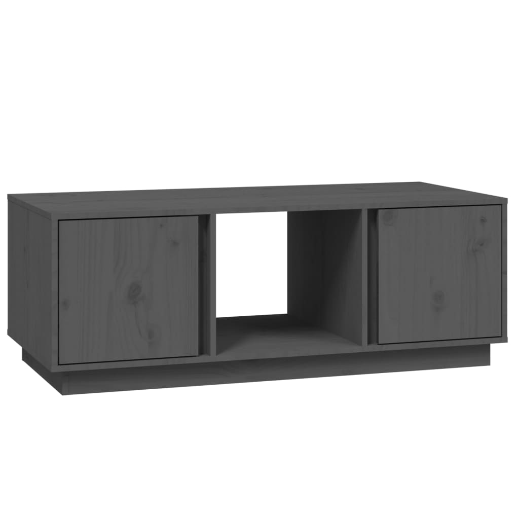 vidaXL Stolik kawowy, szary, 110x50x40 cm, lite drewno sosnowe