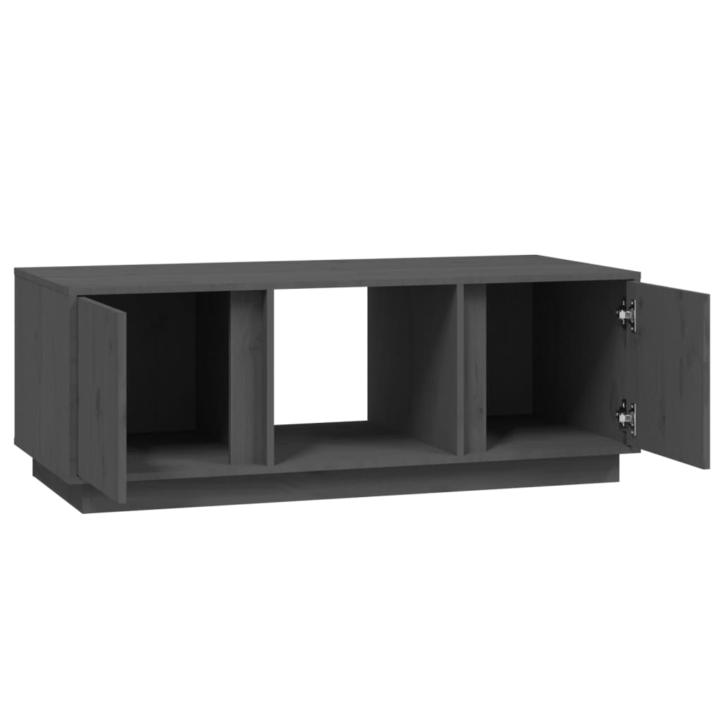 vidaXL Stolik kawowy, szary, 110x50x40 cm, lite drewno sosnowe