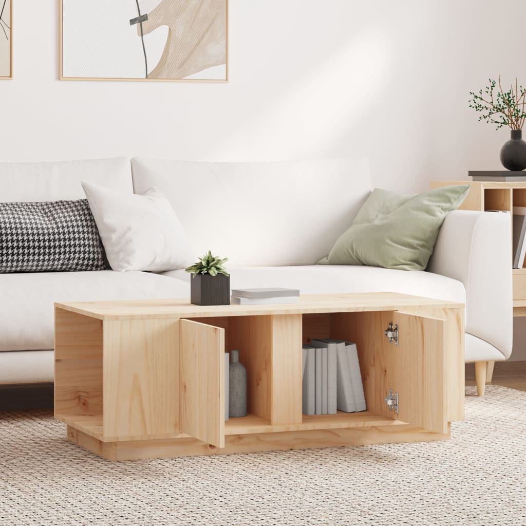 vidaXL Stolik kawowy, 110x50x40 cm, lite drewno sosnowe