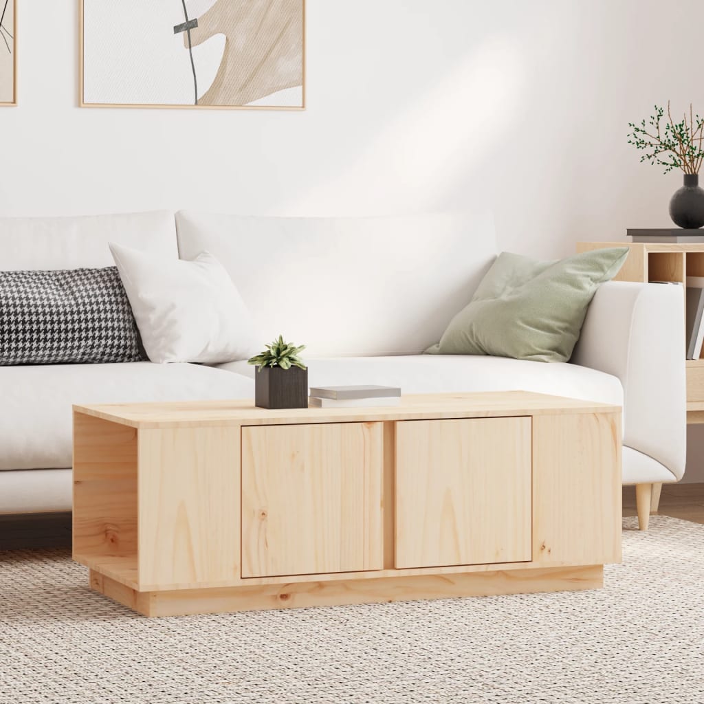 vidaXL Stolik kawowy, 110x50x40 cm, lite drewno sosnowe