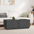 vidaXL Stolik kawowy, szary, 110x50x40 cm, lite drewno sosnowe