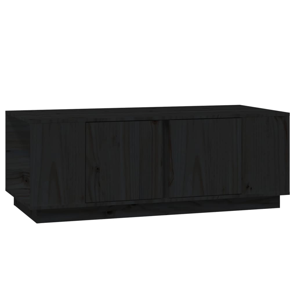 vidaXL Stolik kawowy, czarny, 110x50x40 cm, lite drewno sosnowe