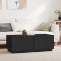 vidaXL Stolik kawowy, czarny, 110x50x40 cm, lite drewno sosnowe