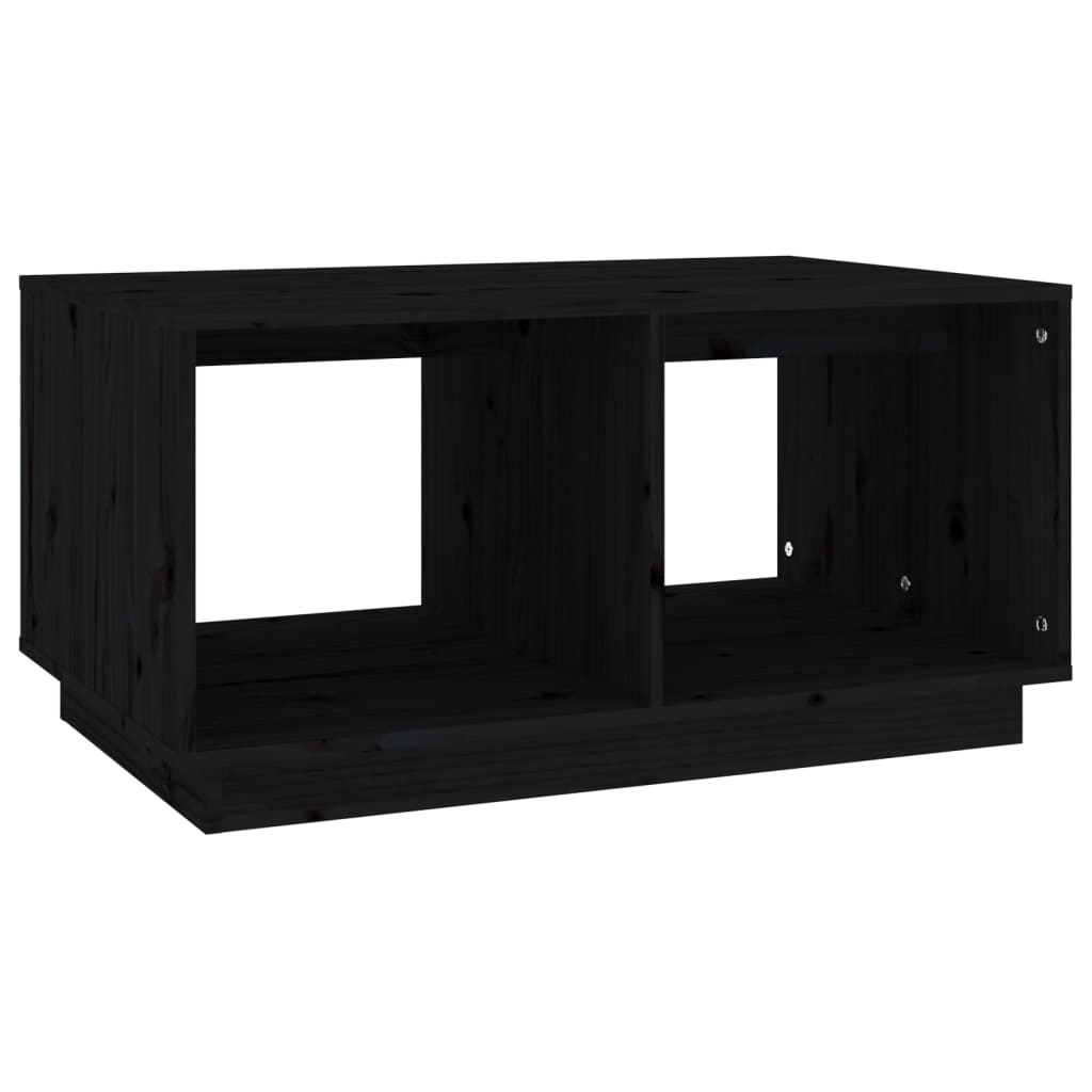 vidaXL Stolik kawowy, czarny, 80x50x40 cm, lite drewno sosnowe