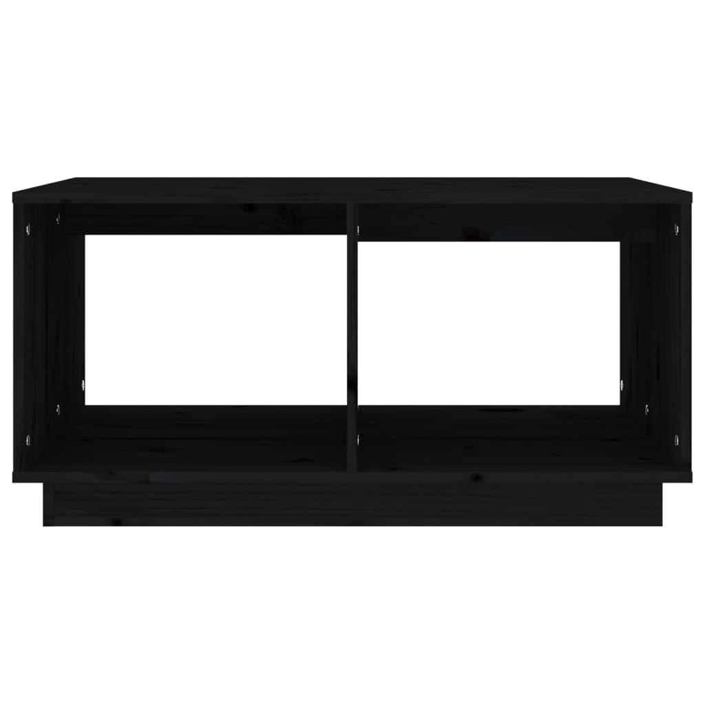 vidaXL Stolik kawowy, czarny, 80x50x40 cm, lite drewno sosnowe