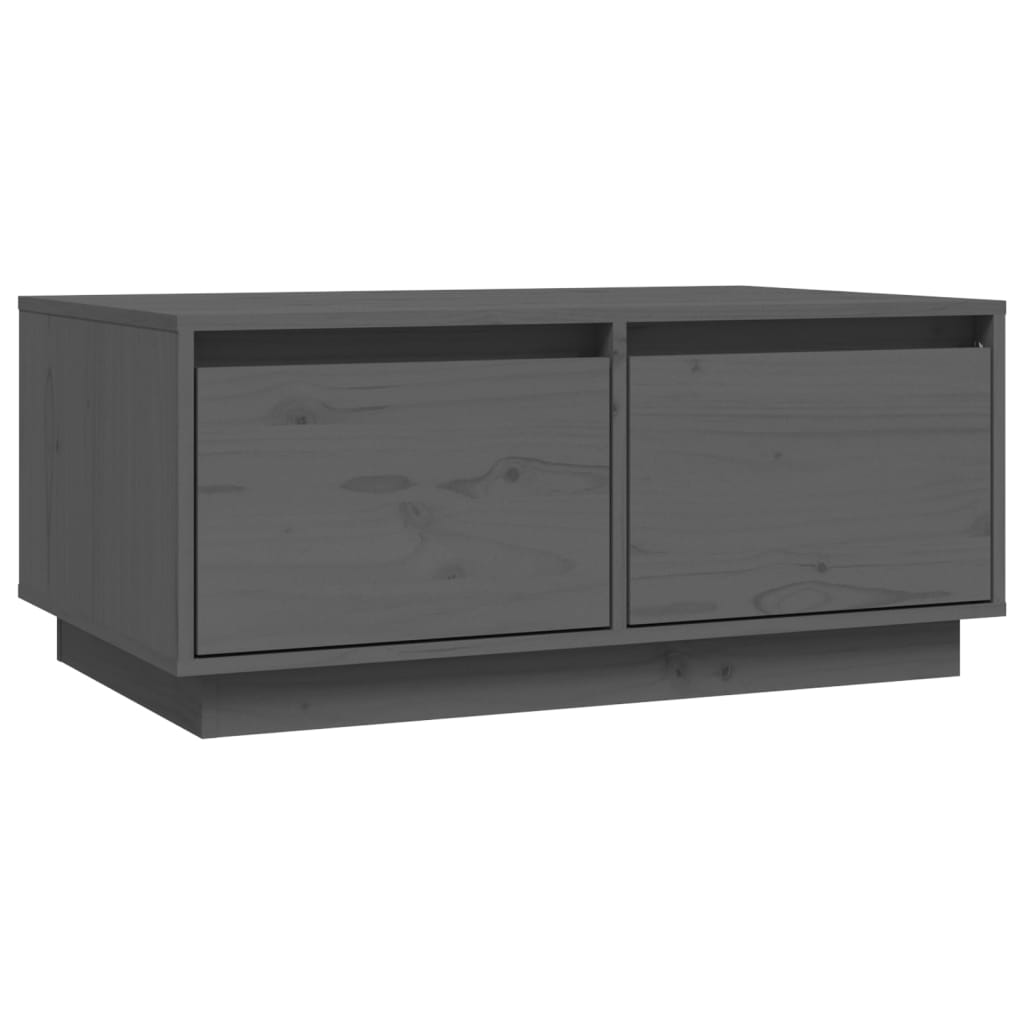 vidaXL Stolik kawowy, szary, 80x50x35 cm, lite drewno sosnowe
