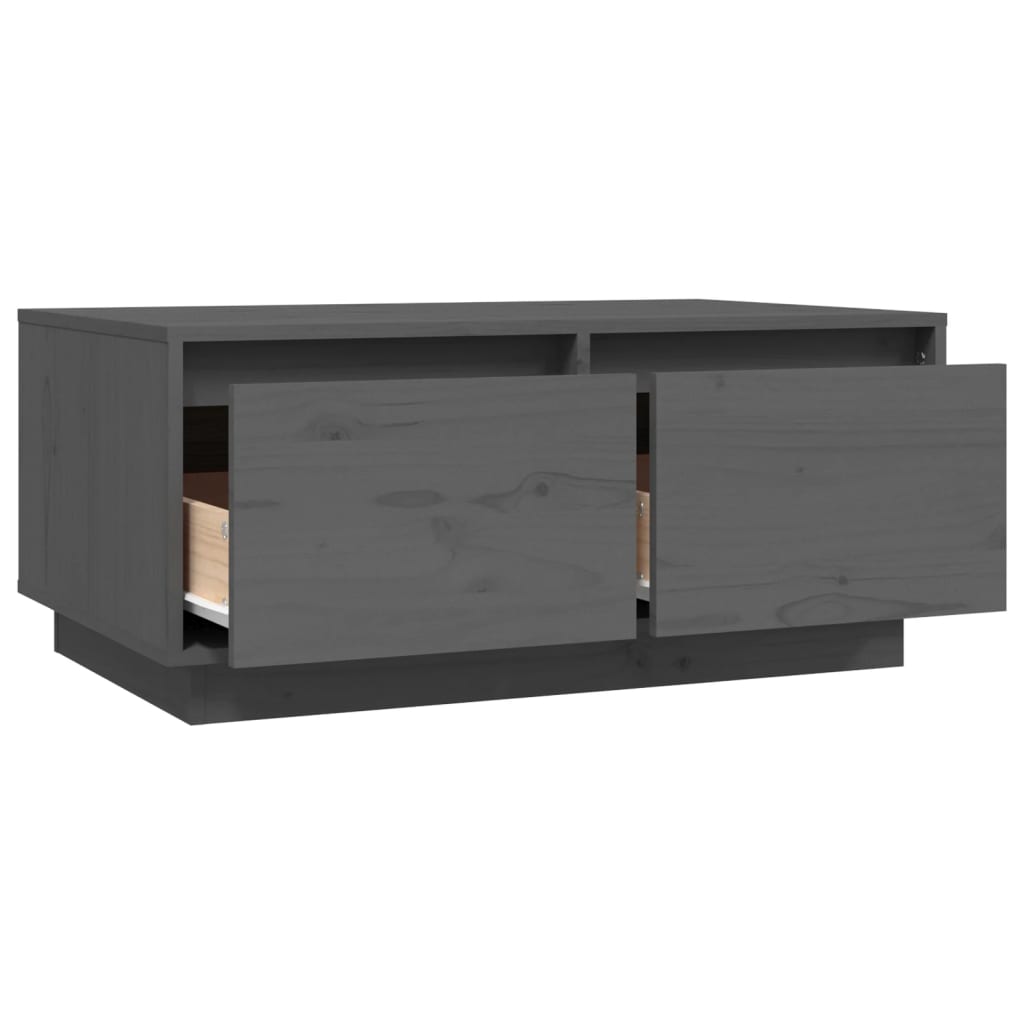 vidaXL Stolik kawowy, szary, 80x50x35 cm, lite drewno sosnowe