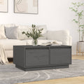 vidaXL Stolik kawowy, szary, 80x50x35 cm, lite drewno sosnowe