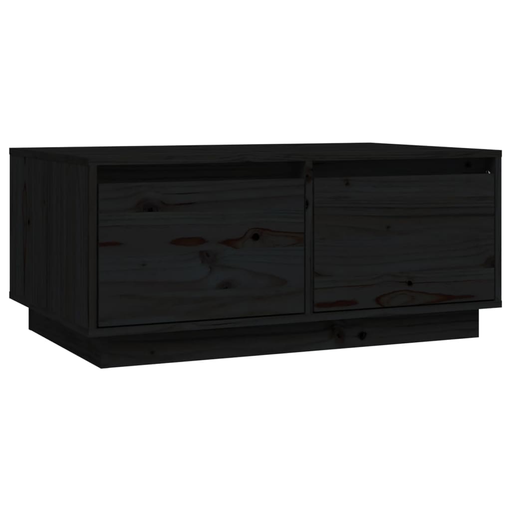 vidaXL Stolik kawowy, czarny, 80x50x35 cm, lite drewno sosnowe