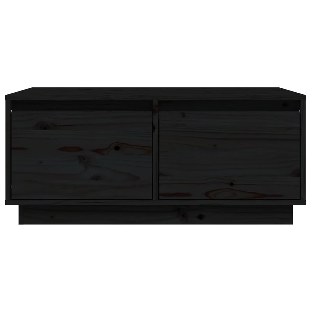 vidaXL Stolik kawowy, czarny, 80x50x35 cm, lite drewno sosnowe