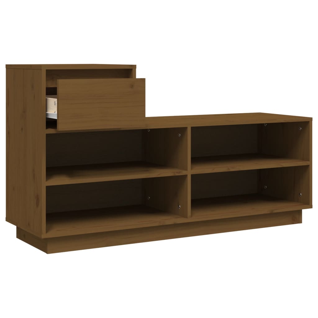 vidaXL Szafka na buty, miodowy brąz, 110x34x61 cm, lite drewno sosnowe