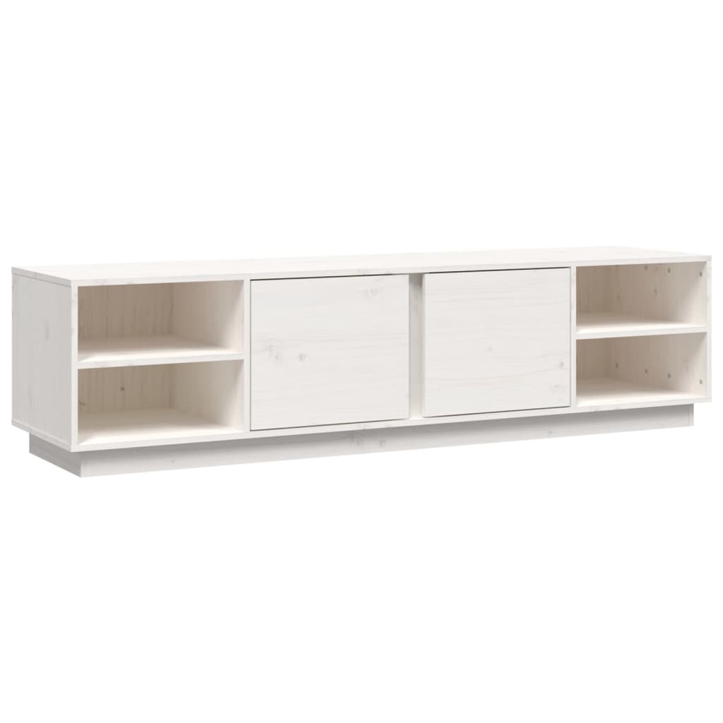 vidaXL Szafka pod telewizor, biała, 156x40x40 cm, lite drewno sosnowe
