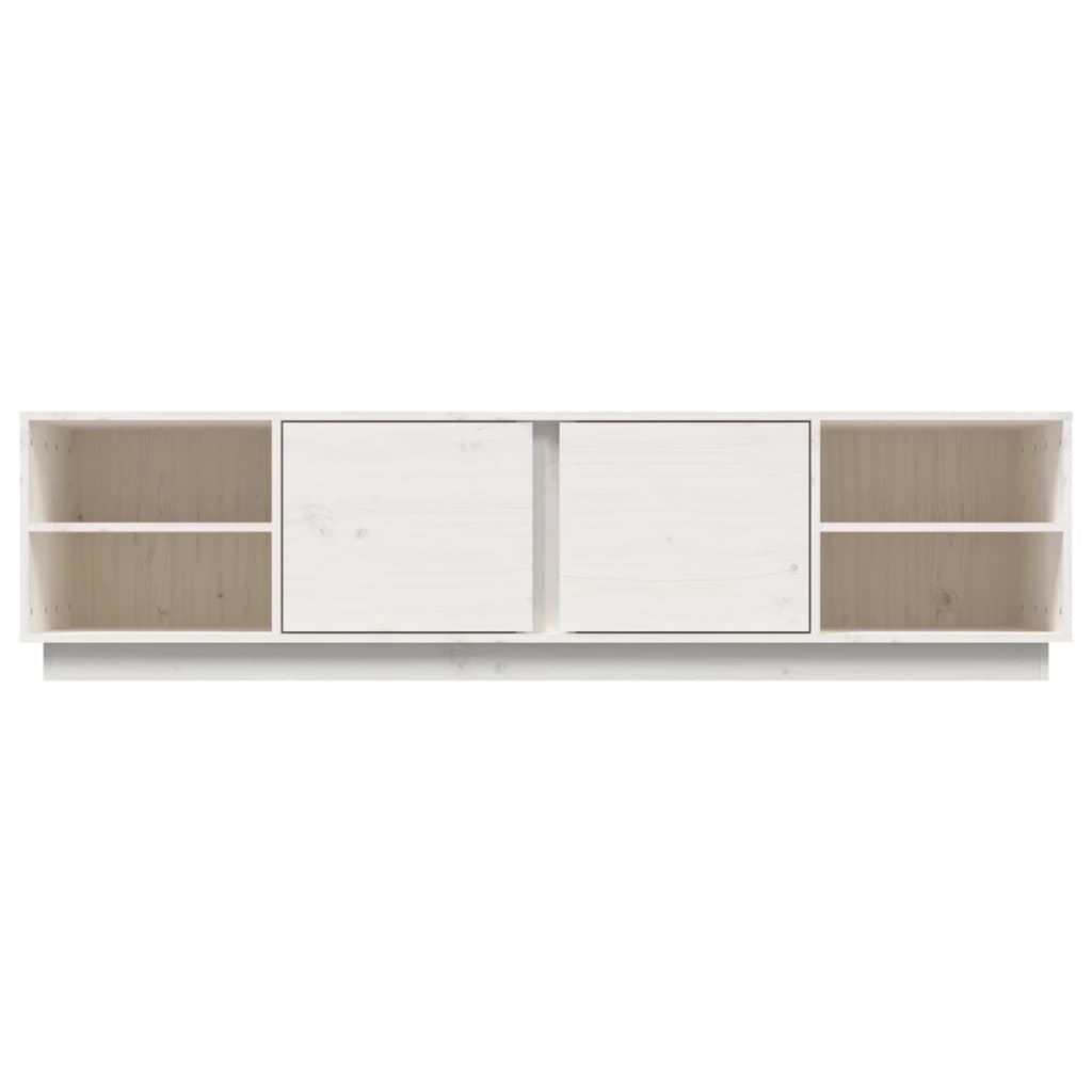 vidaXL Szafka pod telewizor, biała, 156x40x40 cm, lite drewno sosnowe
