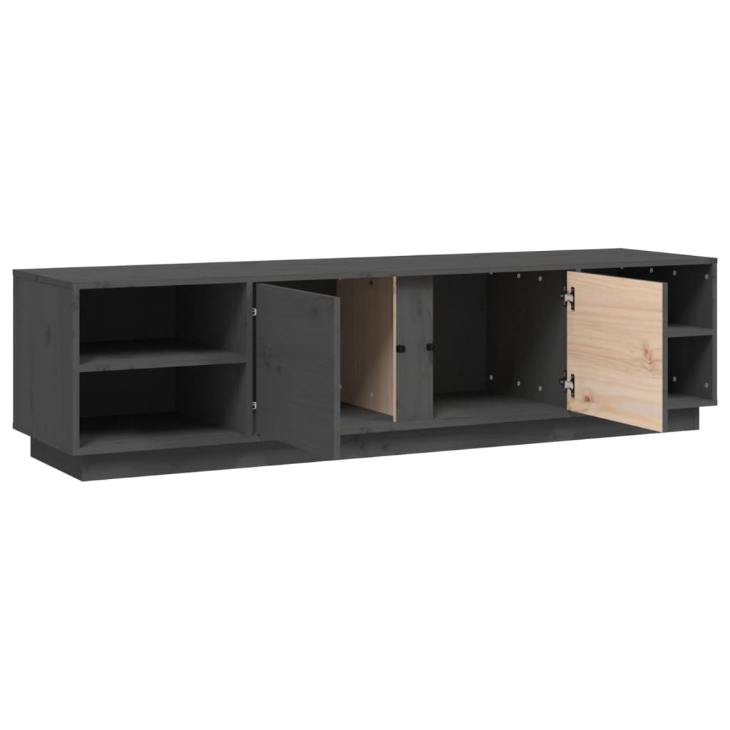 vidaXL Szafka pod telewizor, szara, 156x40x40 cm, lite drewno sosnowe