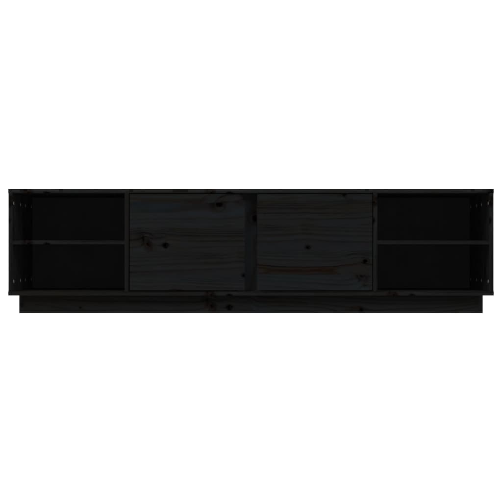 vidaXL Szafka pod TV, czarna, 156x40x40 cm, lite drewno sosnowe