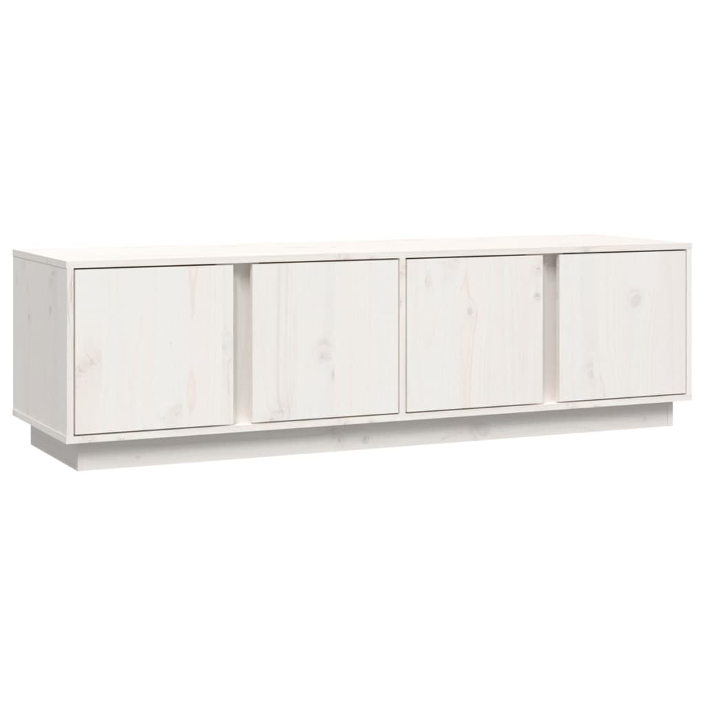 vidaXL Szafka pod telewizor, biała, 140x40x40 cm, lite drewno sosnowe
