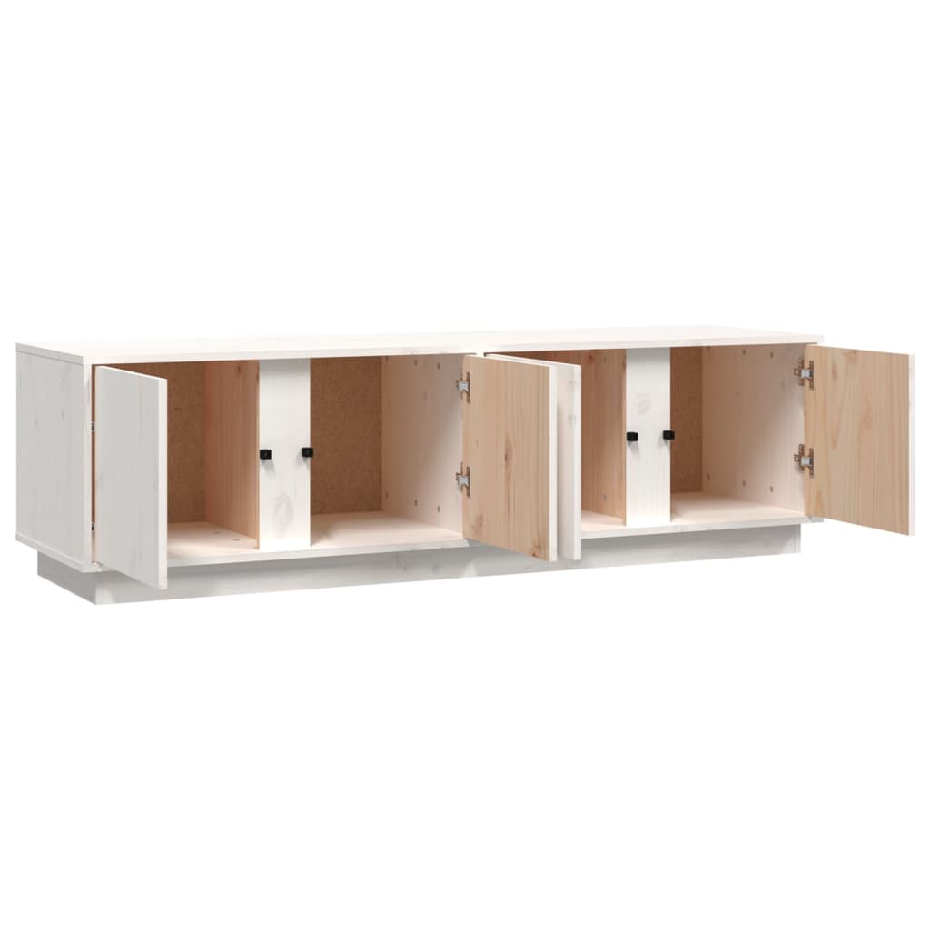 vidaXL Szafka pod telewizor, biała, 140x40x40 cm, lite drewno sosnowe