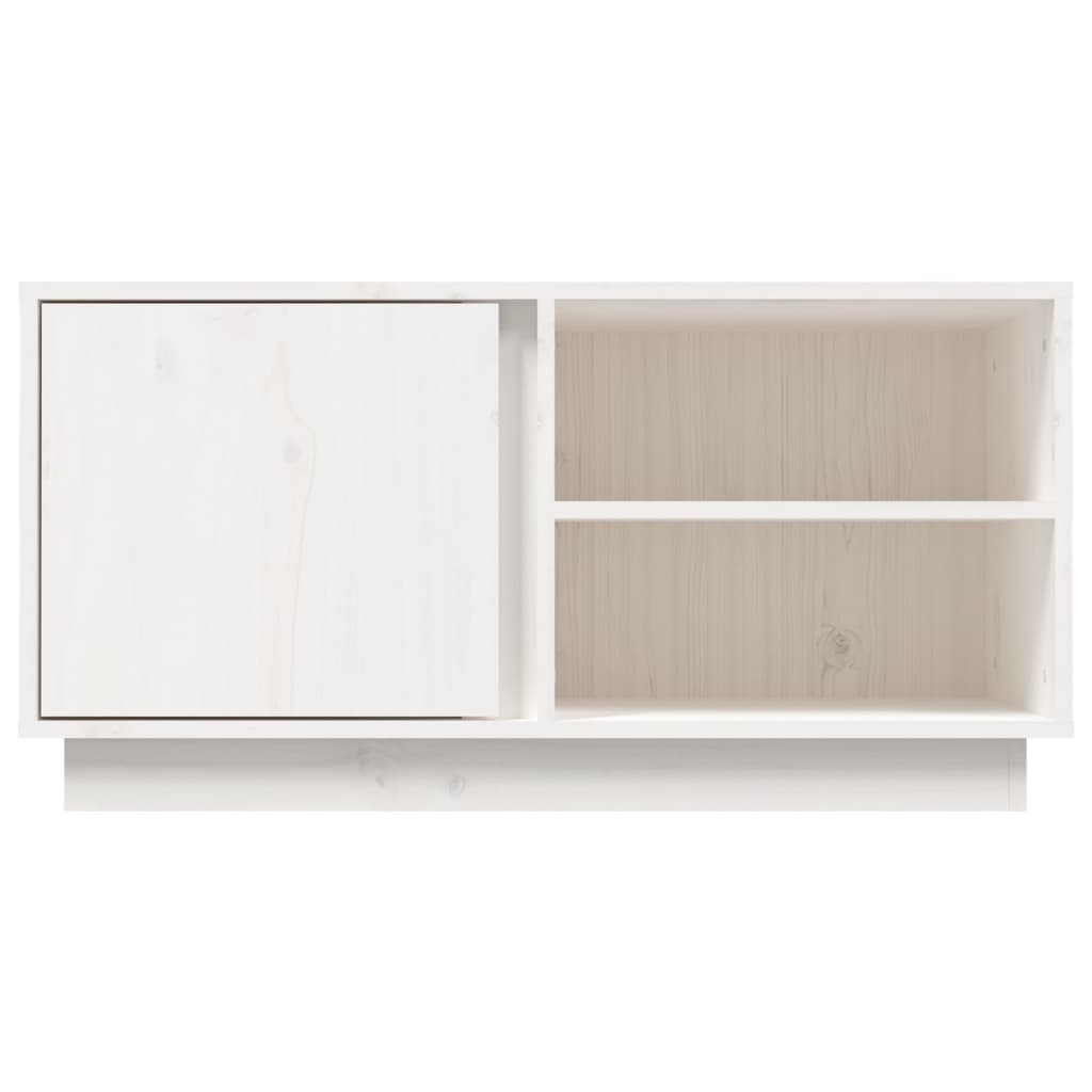 vidaXL Szafka pod telewizor, biała, 80x35x40,5 cm, lite drewno sosnowe