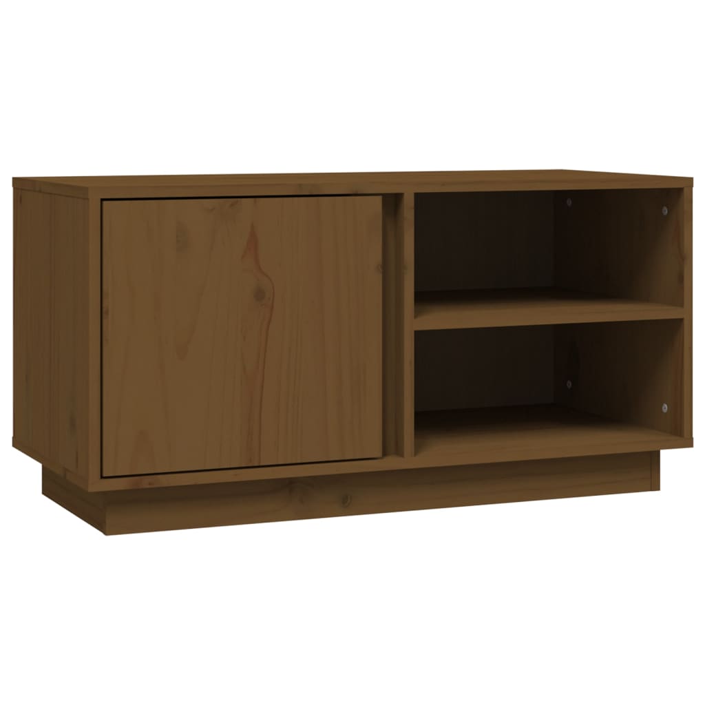 vidaXL Szafka pod TV, miodowy brąz, 80x35x40,5 cm, lite drewno sosnowe