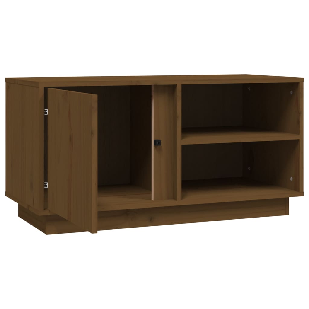 vidaXL Szafka pod TV, miodowy brąz, 80x35x40,5 cm, lite drewno sosnowe