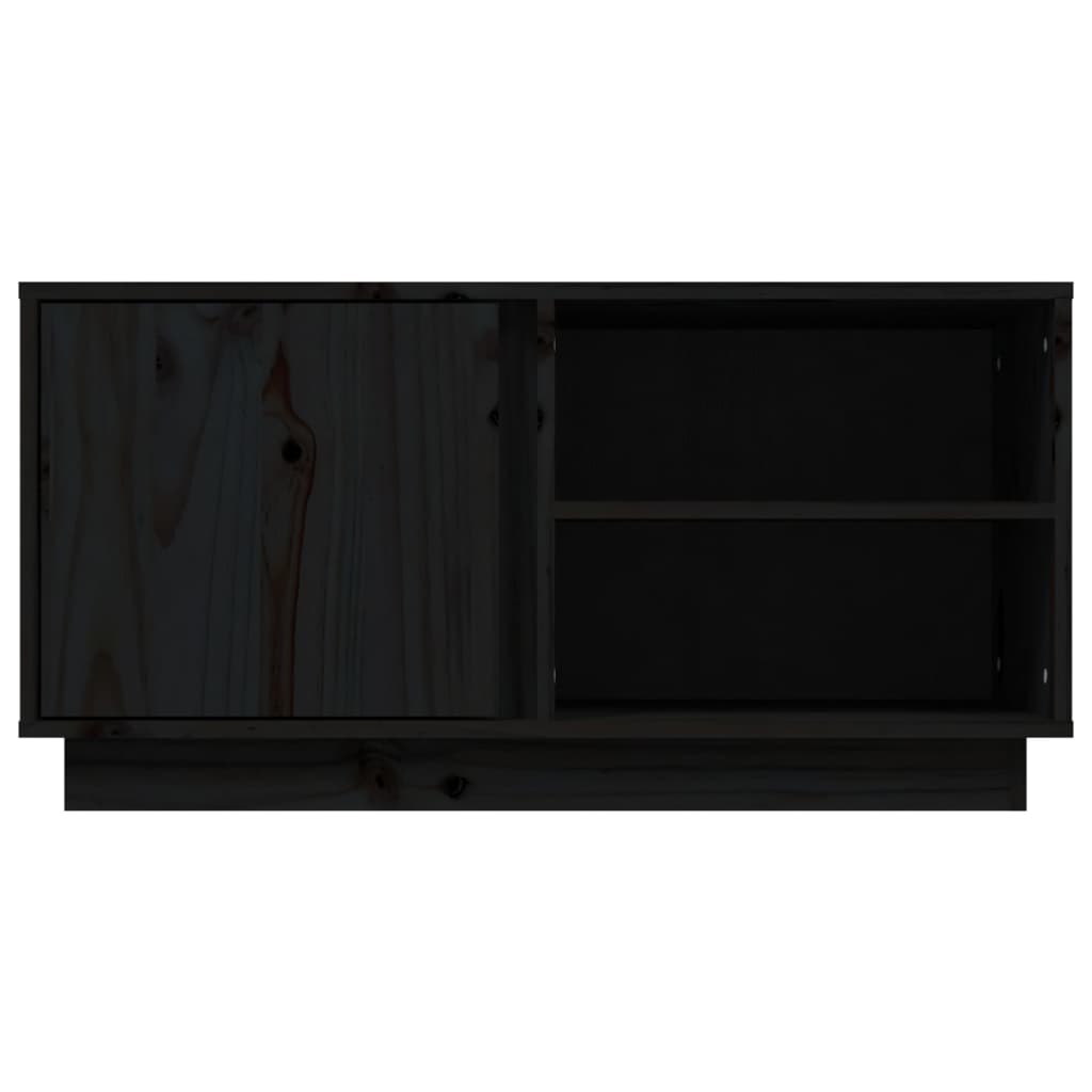 vidaXL Szafka pod TV, czarna, 80x35x40,5 cm, lite drewno sosnowe