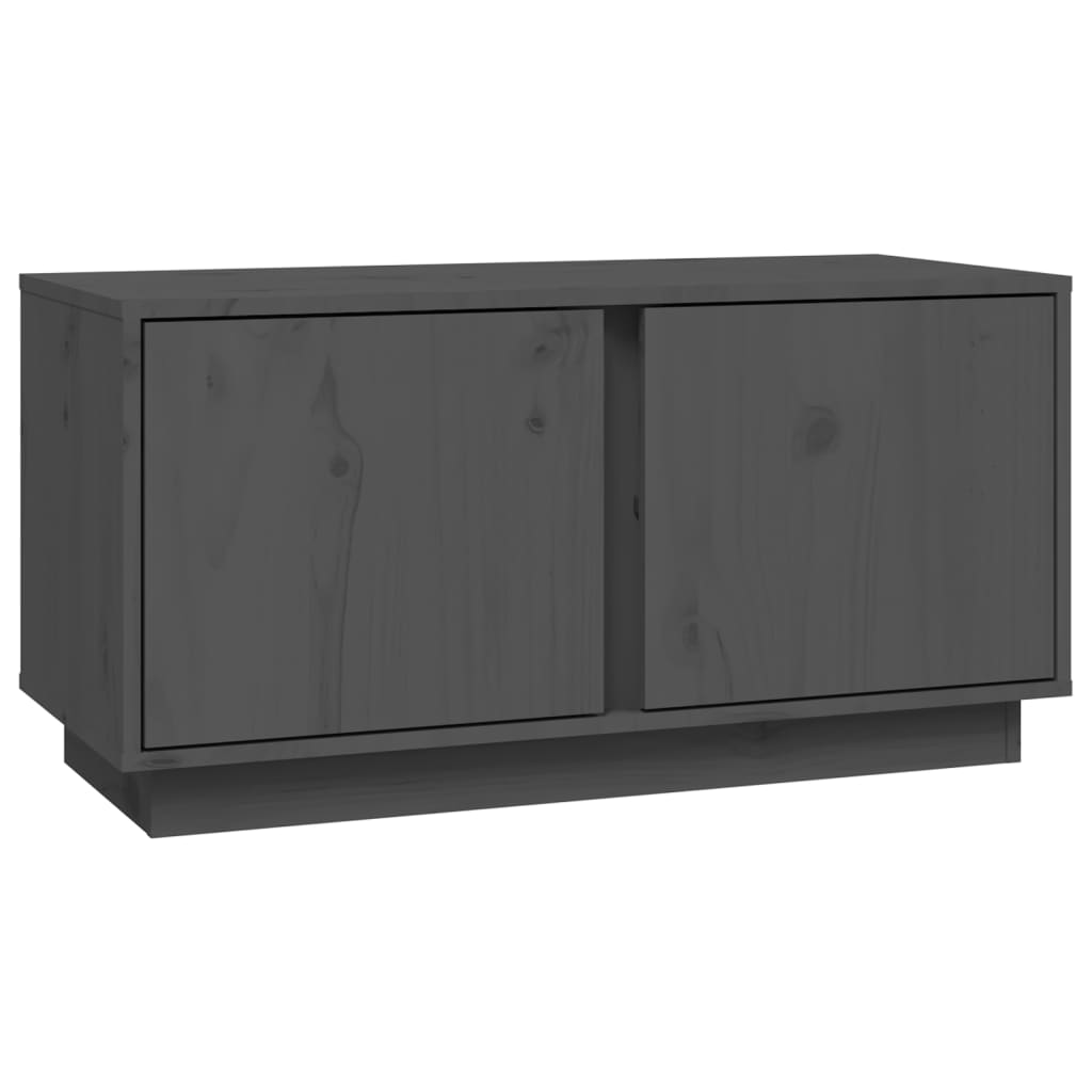 vidaXL Szafka pod telewizor, szara, 80x35x40,5 cm, lite drewno sosnowe